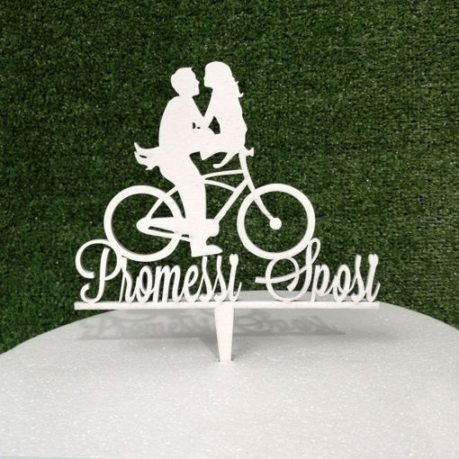 Immagine di Cake Topper in Legno "Promessi Sposi"