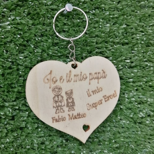 Immagine di Portachiave in legno per "Il mio Papà"