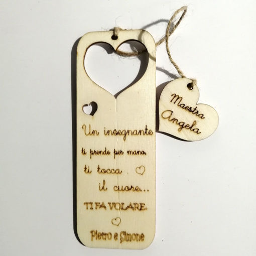 Immagine di Segnalibro in legno per la Maestra