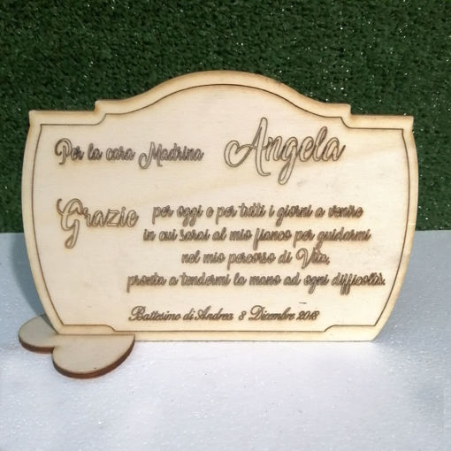 Immagine di Targa in Legno con dedica personalizzata