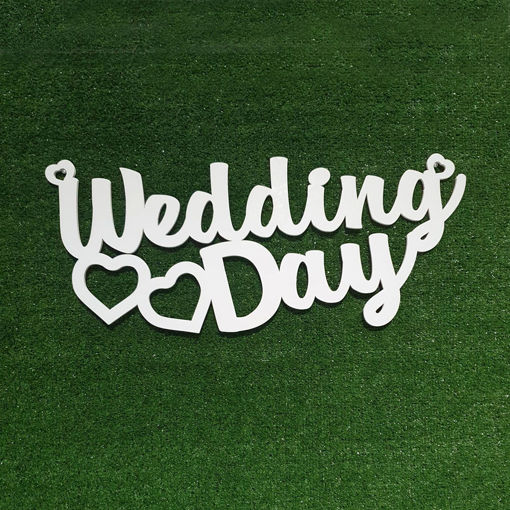 Immagine di Scritta in Legno per Parete "Wedding Day"