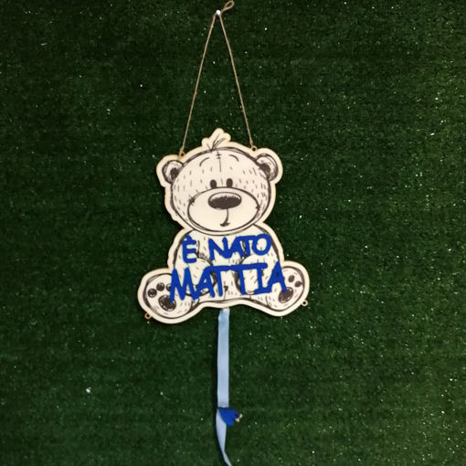 Immagine di Dietro Porta Nascita Personalizzato in Legno