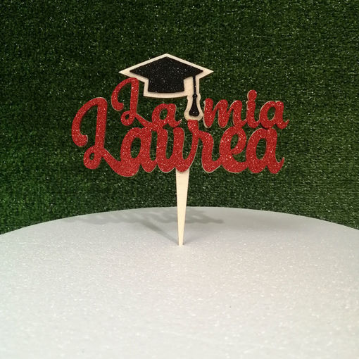 Immagine di Cake Topper in Legno "La Mia Laurea"