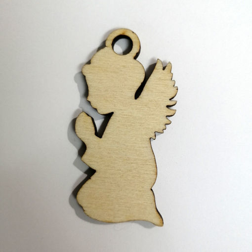 Immagine di Portachiavi in Legno a forma di Angelo