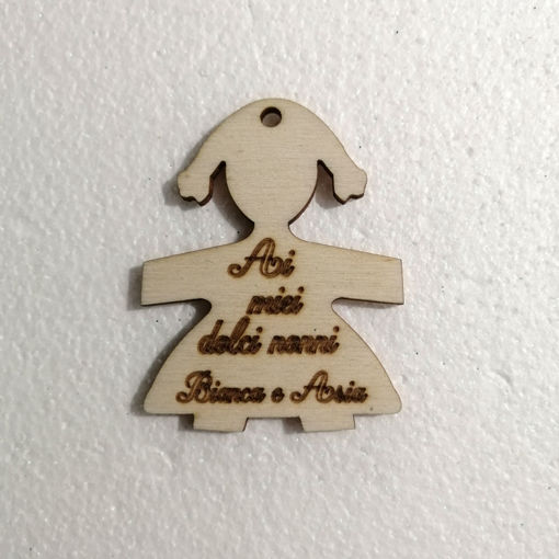 Immagine di Portachiavi in Legno personalizzato "Auguri Nonni"