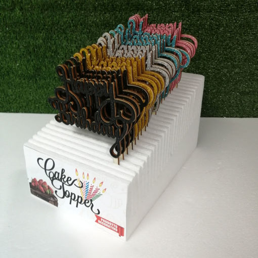 Immagine di Cake Topper in Legno "Happy Birthday"
