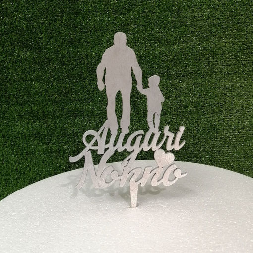 Immagine di Cake Topper in Legno "Auguri Nonno"