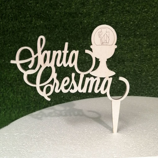 Immagine di Cake Topper in Legno "Santa Cresima"