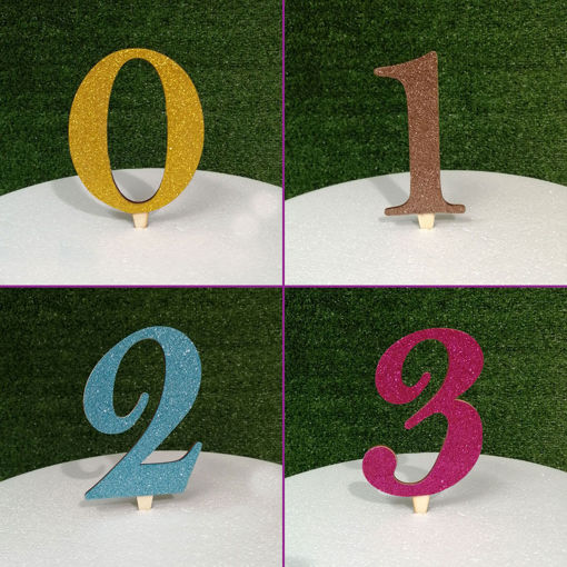 Immagine di Cake Topper in Legno con numeri colorati
