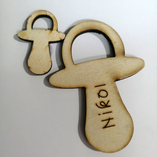 Immagine di Portachiavi in Legno con Ciuccio