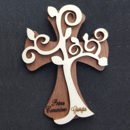 Immagine di Croce con Albero della Vita in Legno