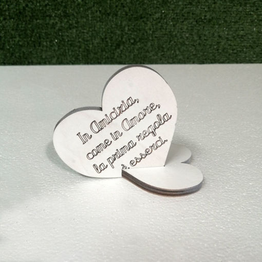 Immagine di Cuore in Legno con Dedica per l'amicizia