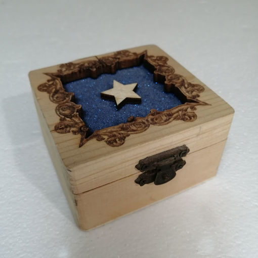Immagine di Cofanetto in Legno con Crepla colorata