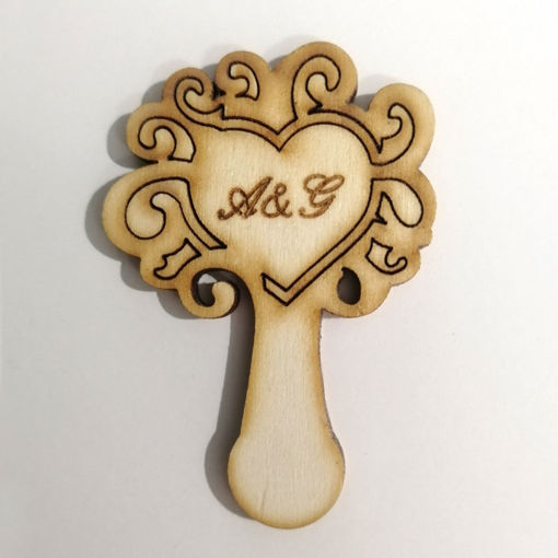Immagine di Albero della Vita in Legno con Iniziali