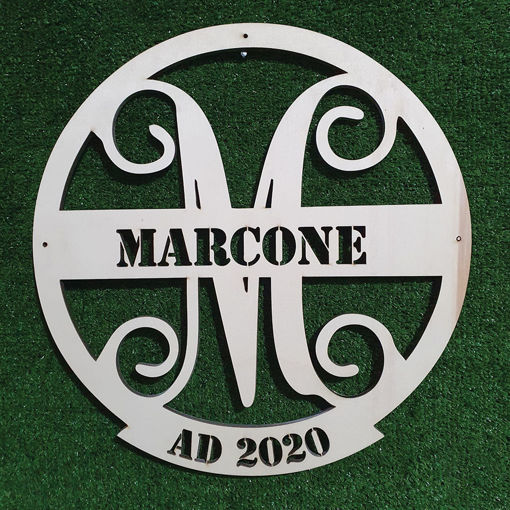 Immagine di Monogramma in Legno a forma di Cerchio