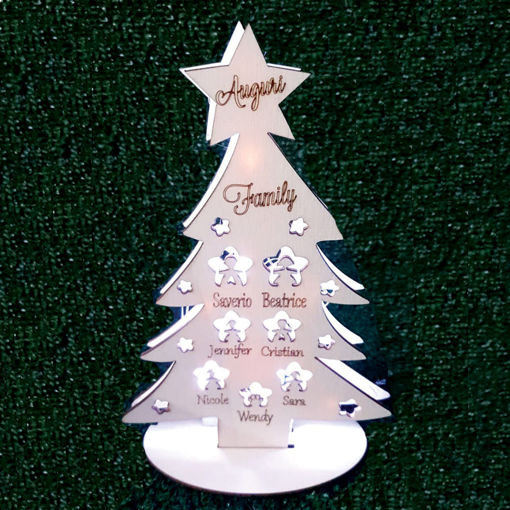 Immagine di Lampada in Legno a Forma di Albero di Natale
