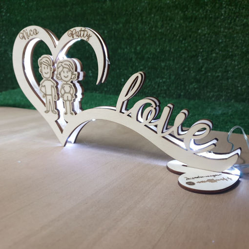 Lampada luminosa a forma di cuore con Scritta "Love"