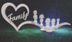 Immagine di Cuore con scritta Family con onda e luce LED