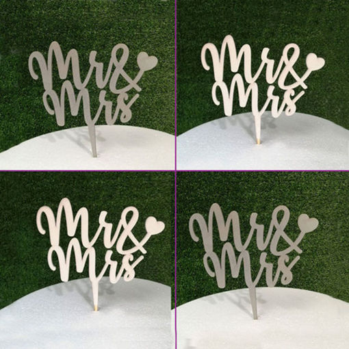 Immagine di Cake Topper in Legno "Mr & Mrs"