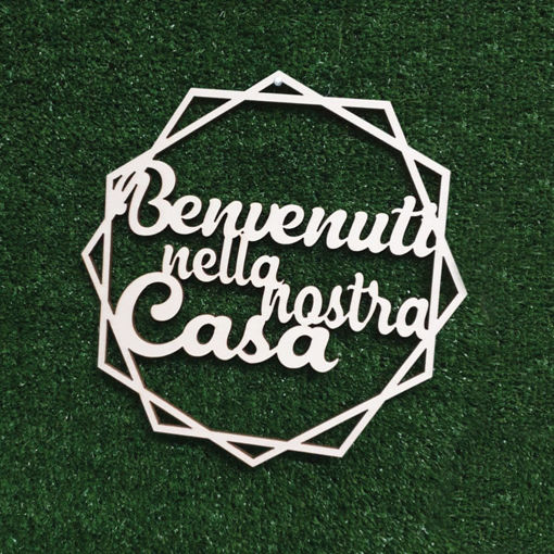 Immagine di Dietro Porta in Legno "Benvenuti..."