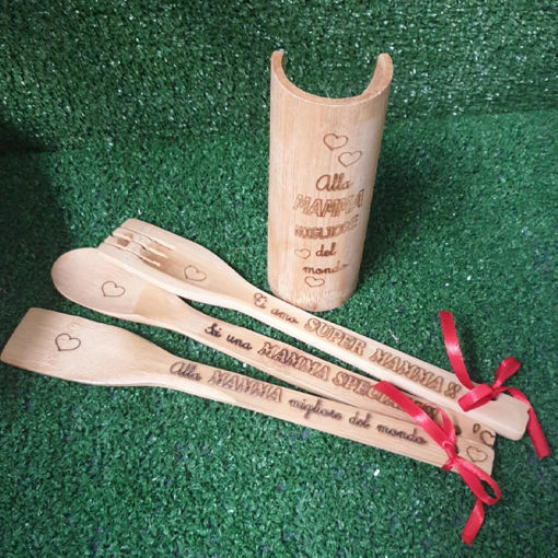Set Mestoli e Porta Mestoli in Legno