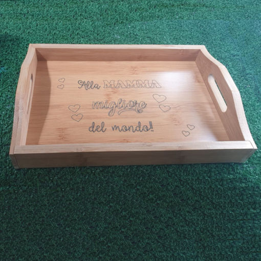 Vassoio In Legno Personalizzato Per Migliore Amica | Inciso A Mano "Felicità è Un'Amica Come Te" | Regalo Compleanno Amicizia