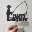 Immagine di Cake Topper in Legno "Buon Compleanno" con Disegno