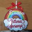 Immagine di Targa in Legno a forma di Arcobaleno