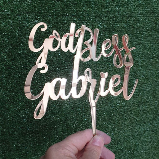 Immagine di Cake Topper in Plexiglass "Godbless"