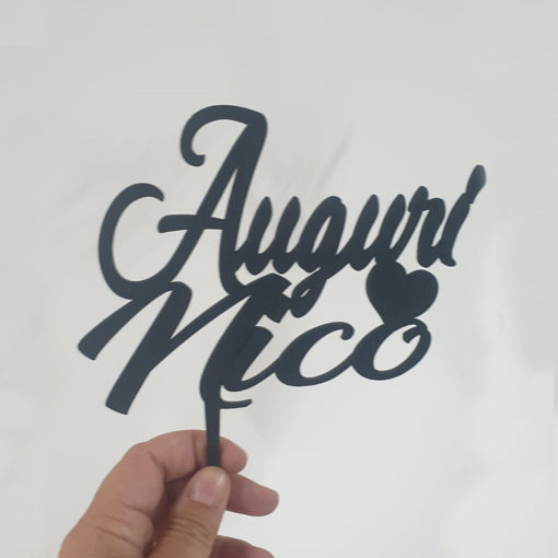 Immagine di Cake Topper in Legno colorato Personalizzato