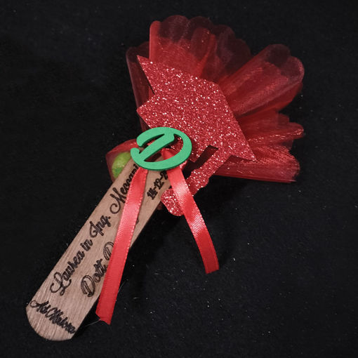 Immagine di Segnalibro in Legno per la Laurea con Crepla Colorata