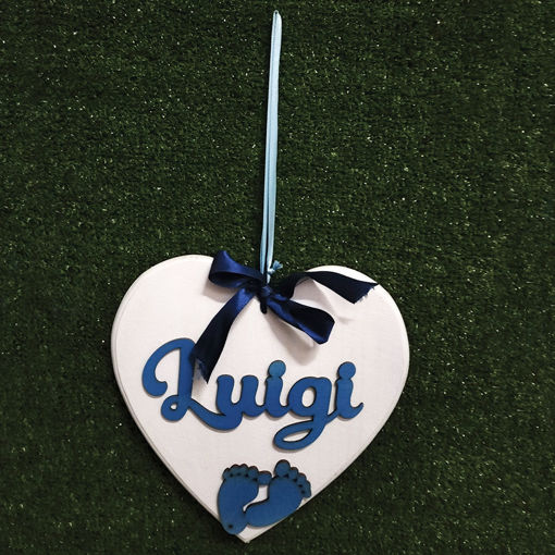 Immagine di Dietroporta Nascita in Legno a forma di cuore