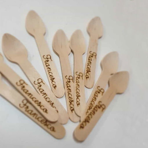Immagine di Cucchiaino in Legno con Incisione