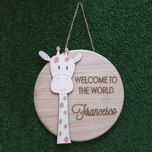 Immagine di Dietro Porta con Giraffa in Legno