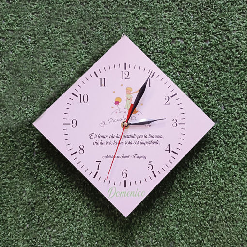 Orologio Quadrato a Parete in Legno con Stampa UV