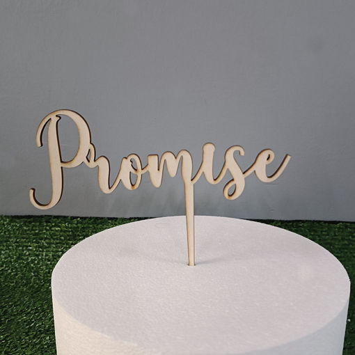 Cake Topper in Legno con Scritta Promise