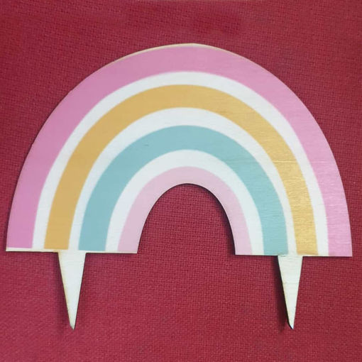 Cake Topper in legno a forma di arcobaleno con stampa UV