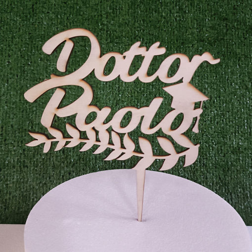 Cake Topper in Legno Personalizzato per Laurea
