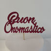 Cake Topper in Legno "Buon Onomastico"
