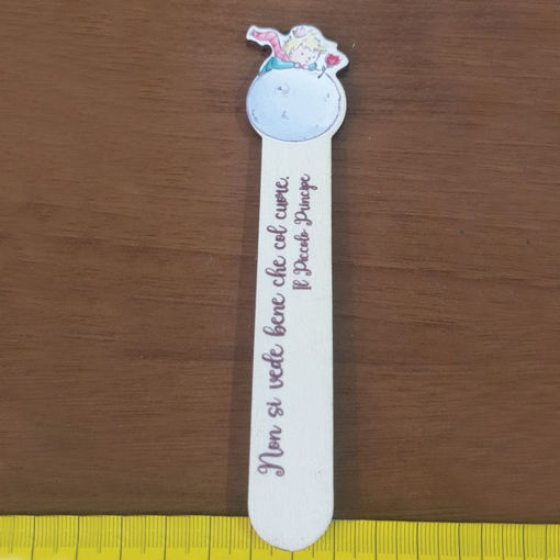Segnalibro in legno con stampa UV con disegno del Piccolo Principe personalizzabile