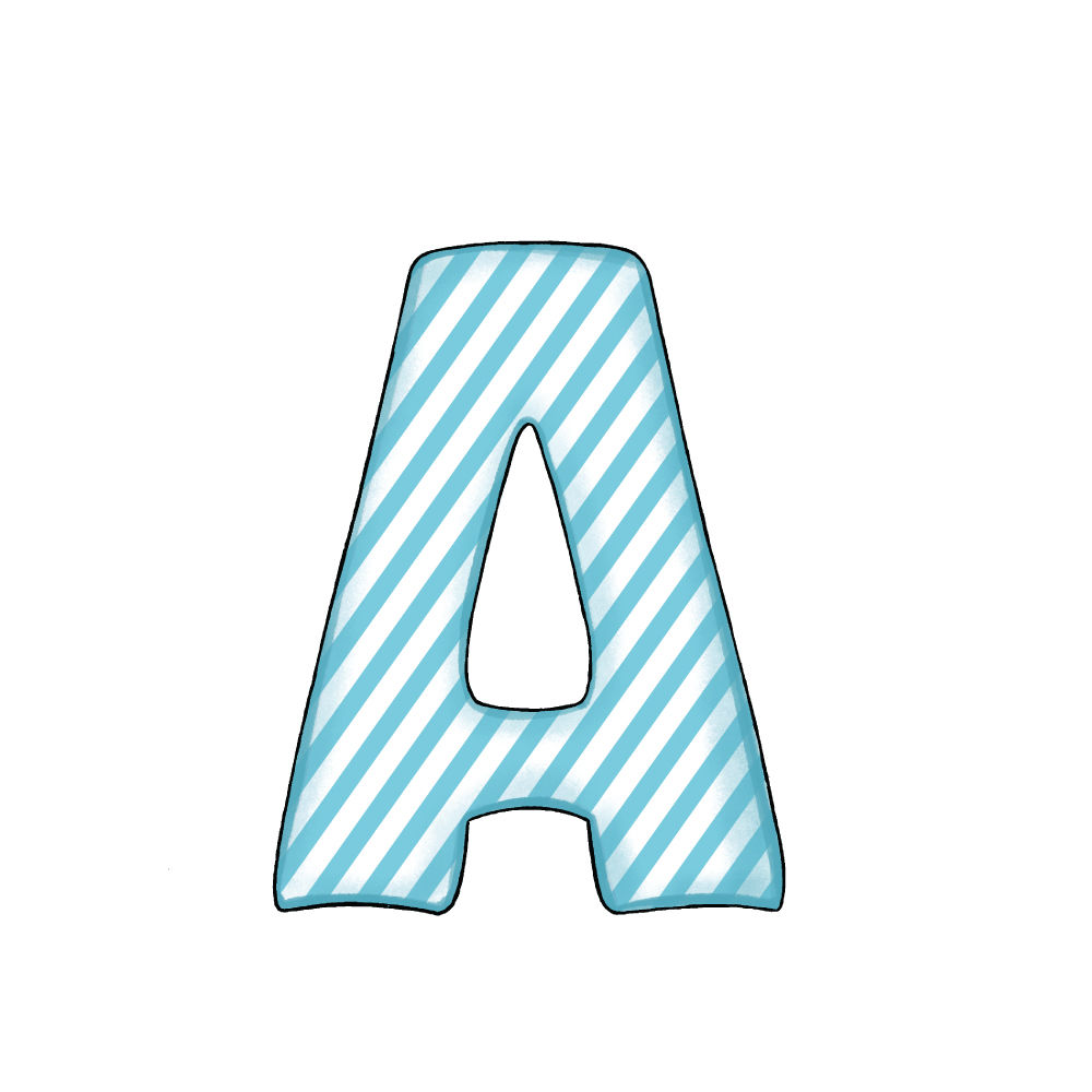 Lettera A Blue Stripe