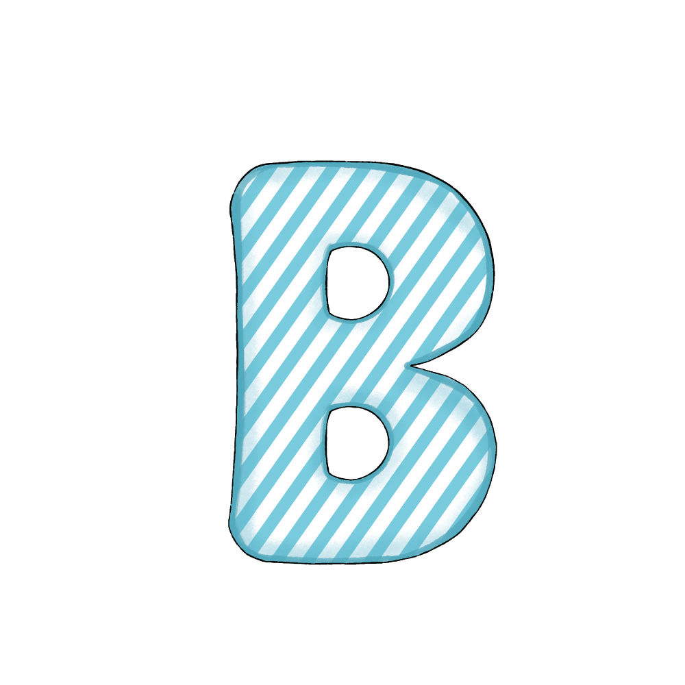 Lettera B Blue Stripe
