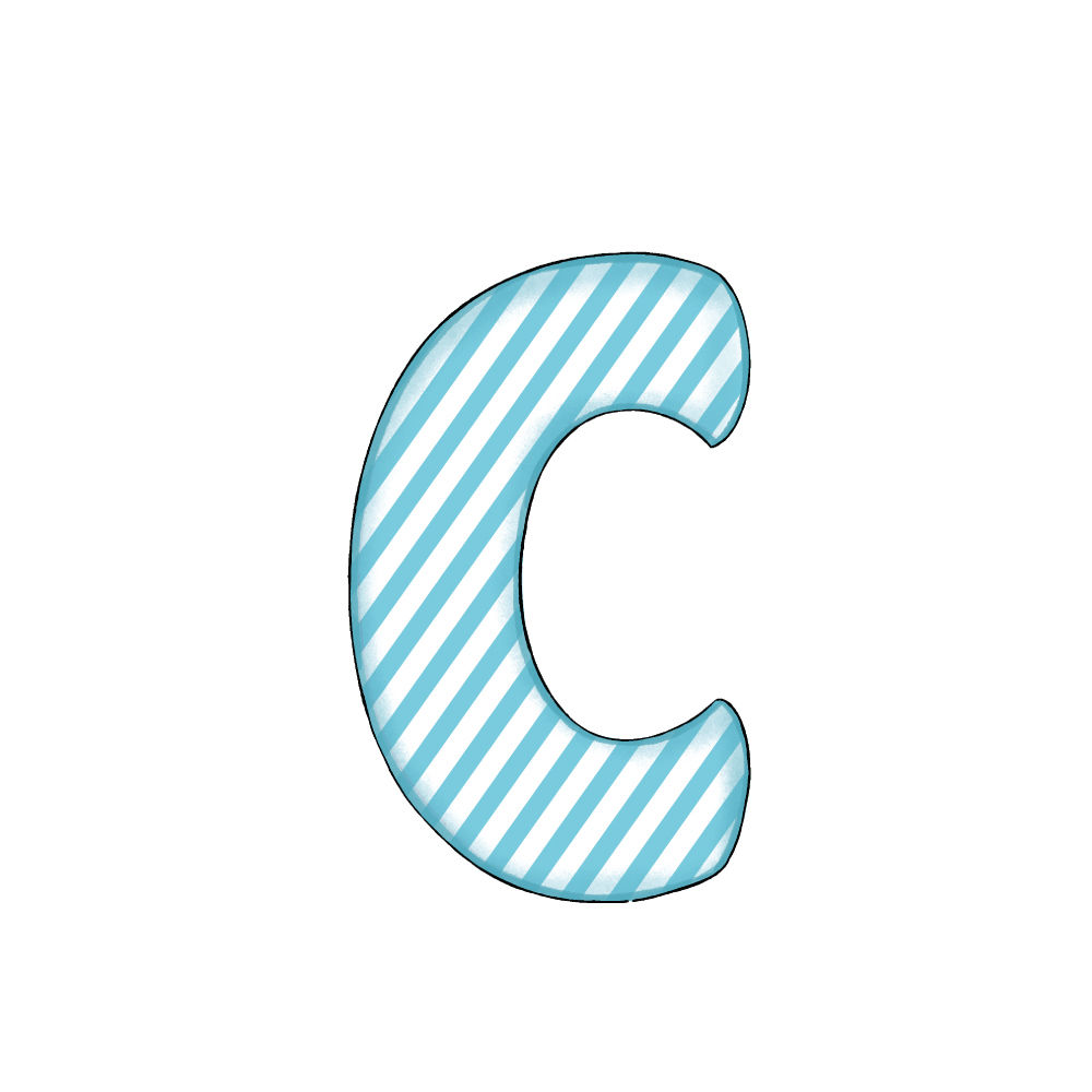 Lettera C Blue Stripe