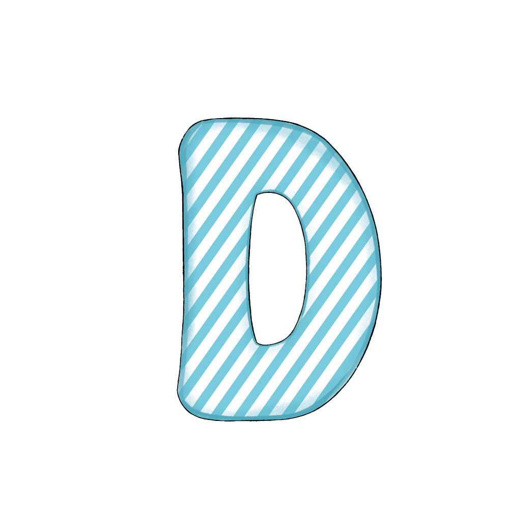 Lettera D Blue Stripe