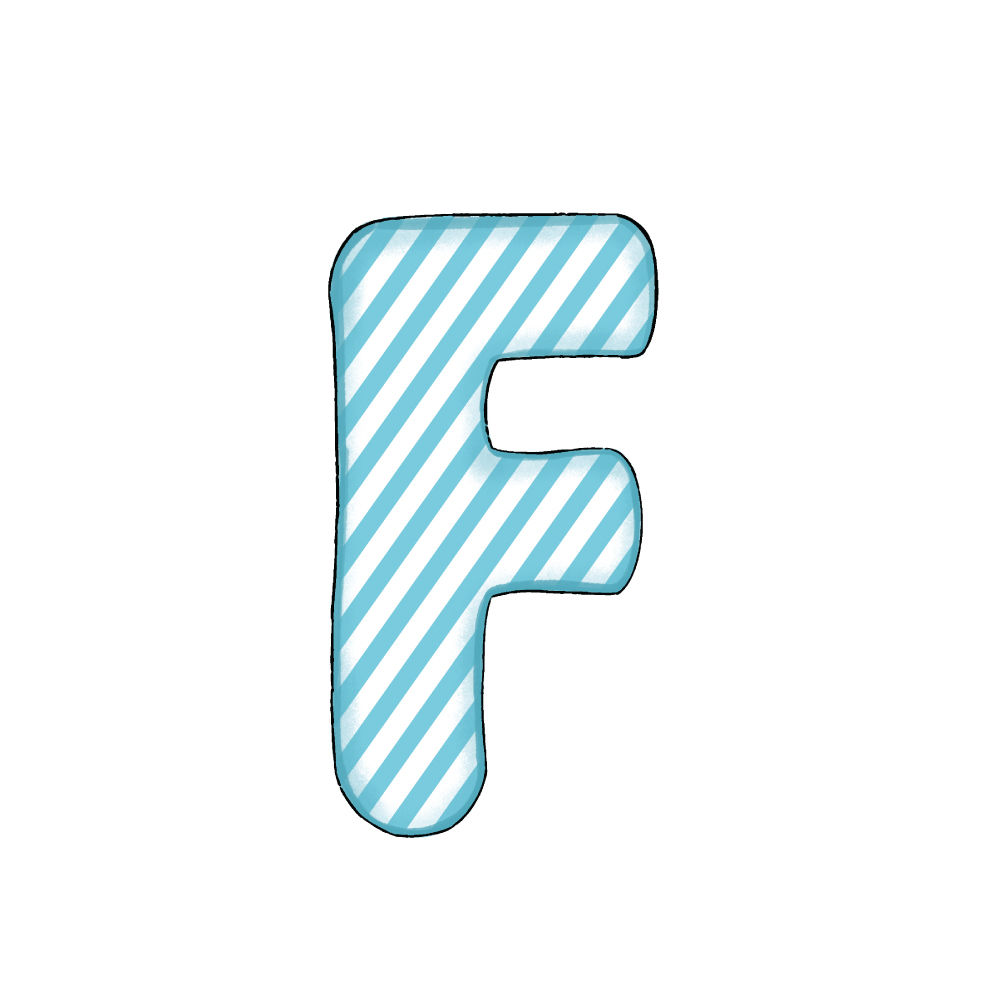 Lettera F Blue Stripe