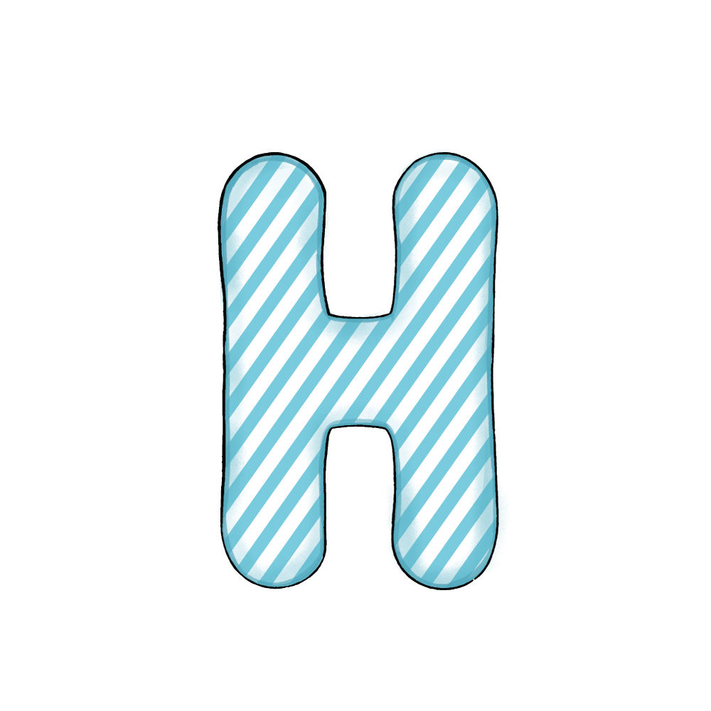 Lettera H Blue Stripe