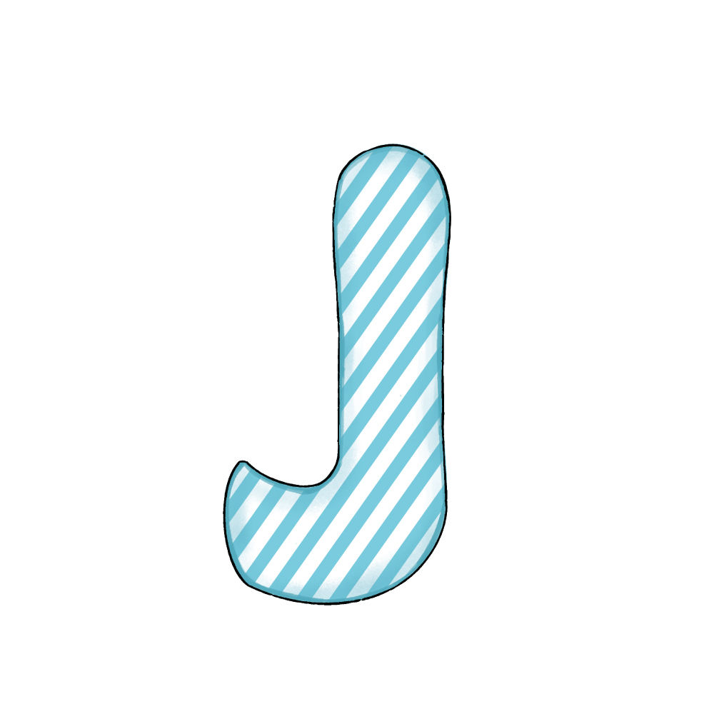 Lettera J Blue Stripe