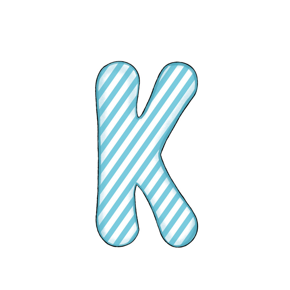 Lettera K Blue Stripe