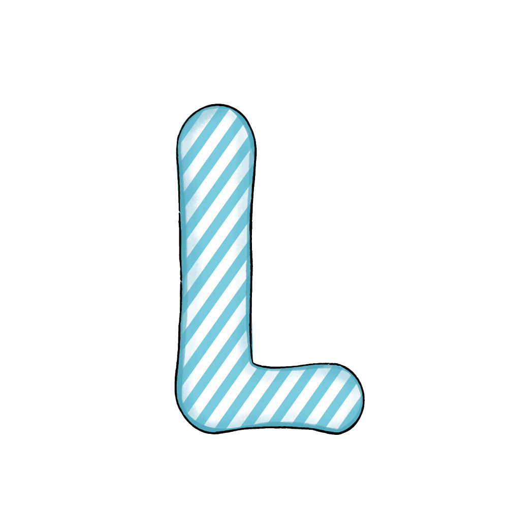 Lettera L Blue Stripe