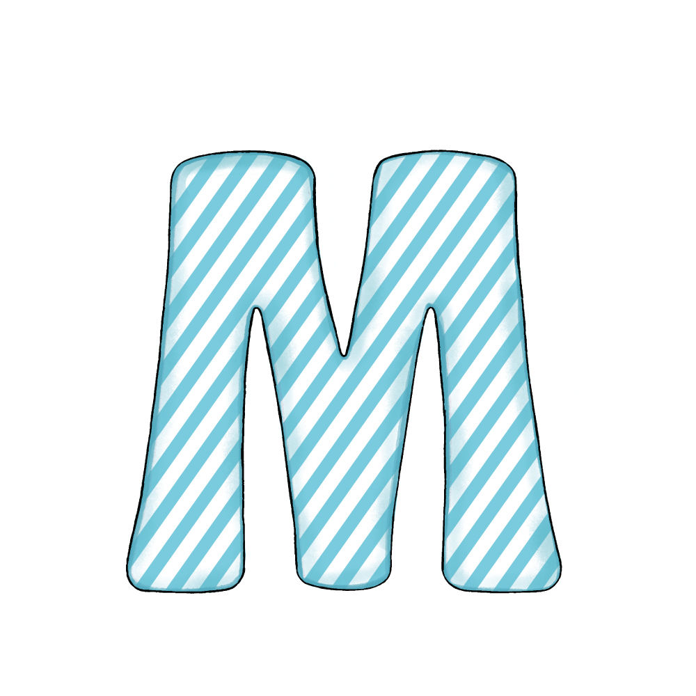 Lettera M Blue Stripe